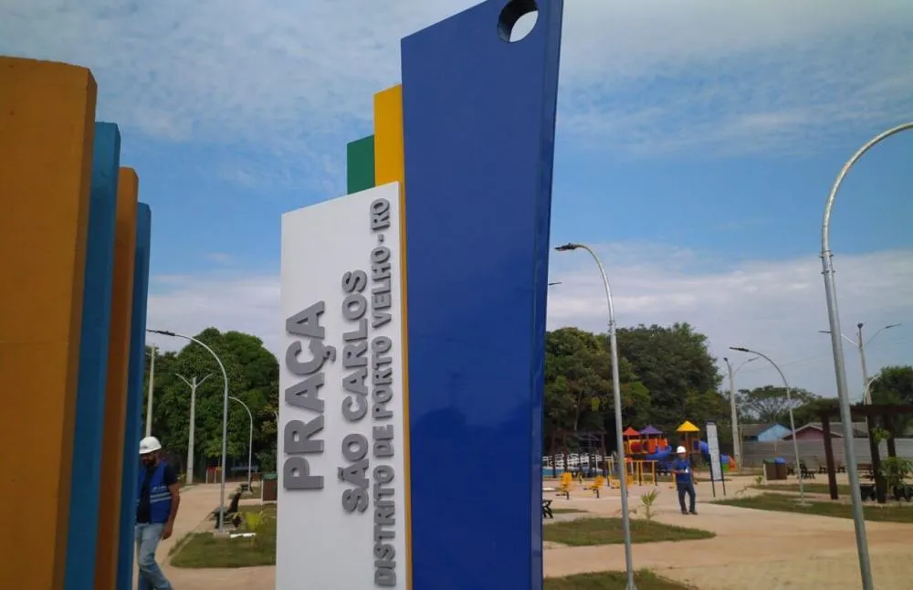 Obra de revitalização da praça no distrito de São Carlos é entregue pelo Governo de RO, nesta quarta-feira, 31