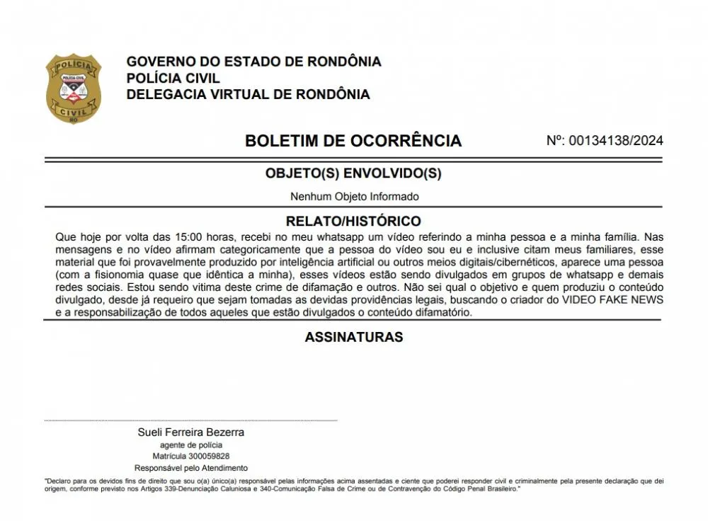 Empresário é vítima de fake News e montagem foi feita por inteligência artificial