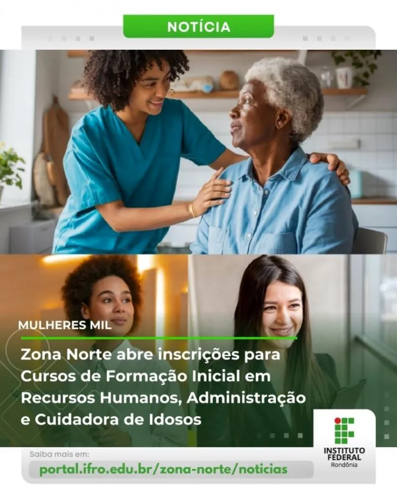 Candidatas têm até o dia 9 para inscrições nos cursos de Recursos Humanos, Administração e Cuidadora de Idosos