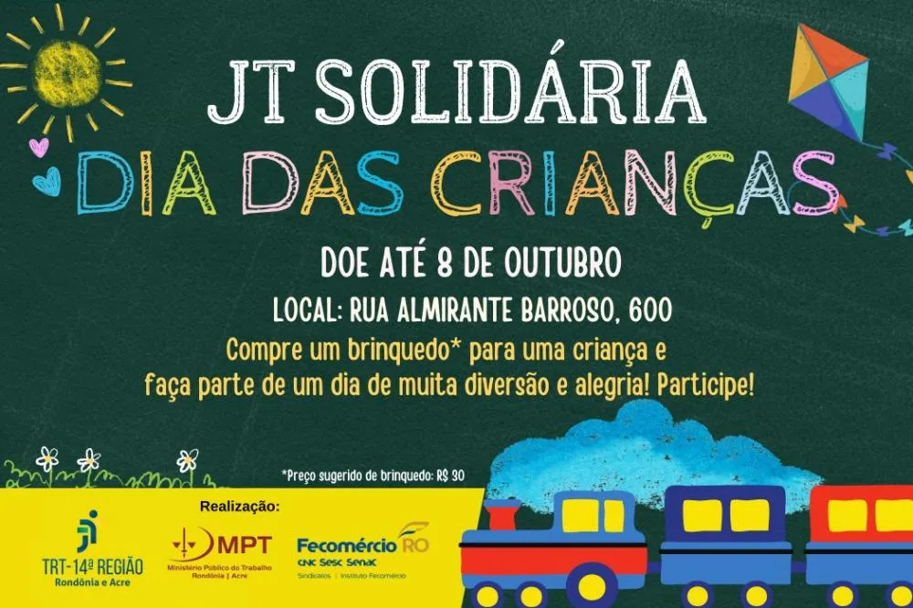 TRT-14 lança campanha de arrecadação de brinquedos para crianças da zona rural de Porto Velho