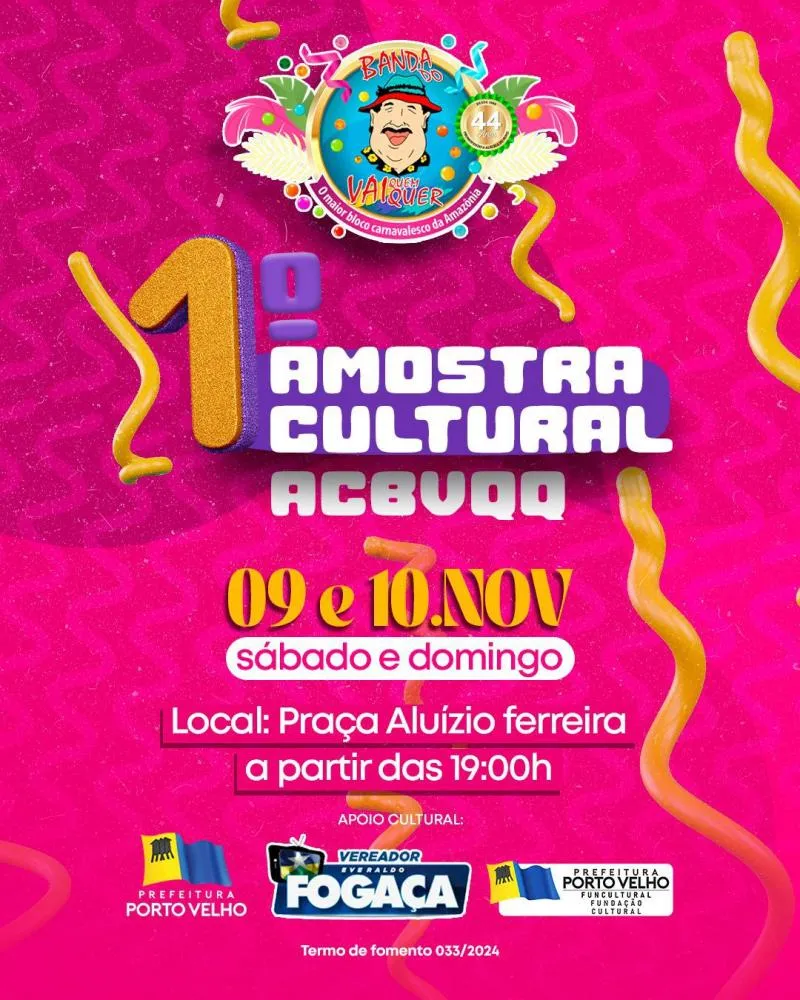 Banda do Vai Quem Quer realiza 1ª Mostra Cultural neste final de semana na Praça Aluízio Ferreira