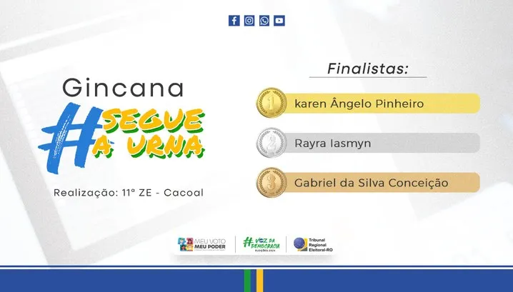 Gincana “Segue a Urna” incentiva cidadania e premia jovens em Cacoal