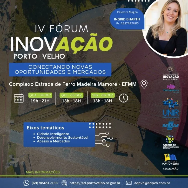 IV Fórum de Inovação de Porto Velho inicia nesta quarta-feira (4)