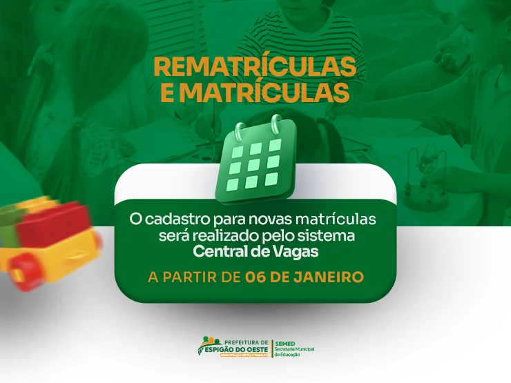 Espigão do Oeste adere à plataforma Central de Vagas para facilitar o cadastro de crianças na rede municipal de ensino