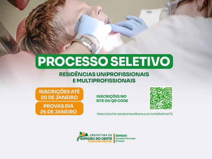 Secretaria de Saúde de Espigão do Oeste está com Processo Seletivo com vagas para Residências Multiprofissionais